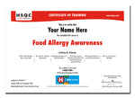 Certificate - Food Allergy Awareness (YouTube)