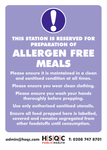 Allergen free meals sign