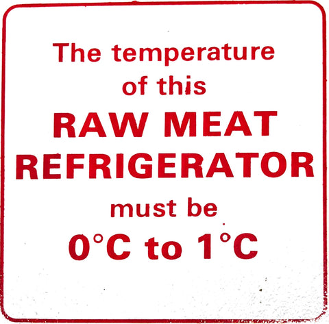 Raw Meat Refrigerator Sign
