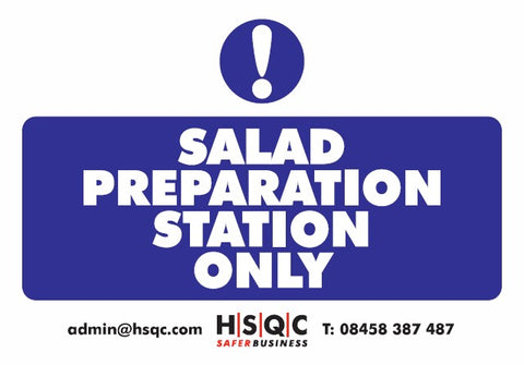 Salad Preparation Sign